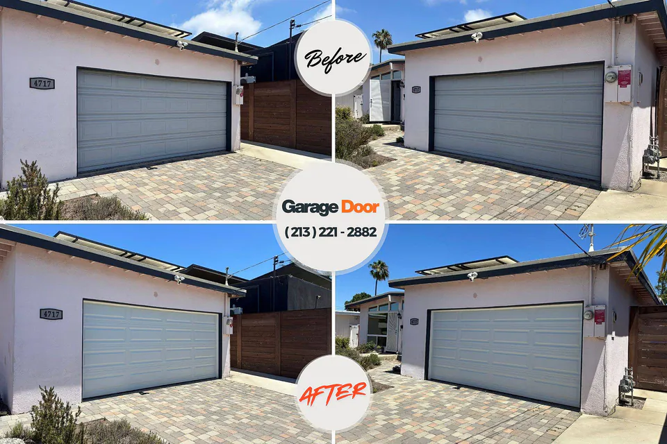 Before and after: garage door repair Hauppauge, NY